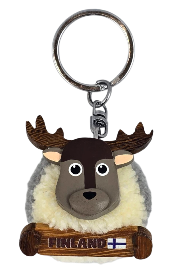 Pompom avaimenperä poro FA6