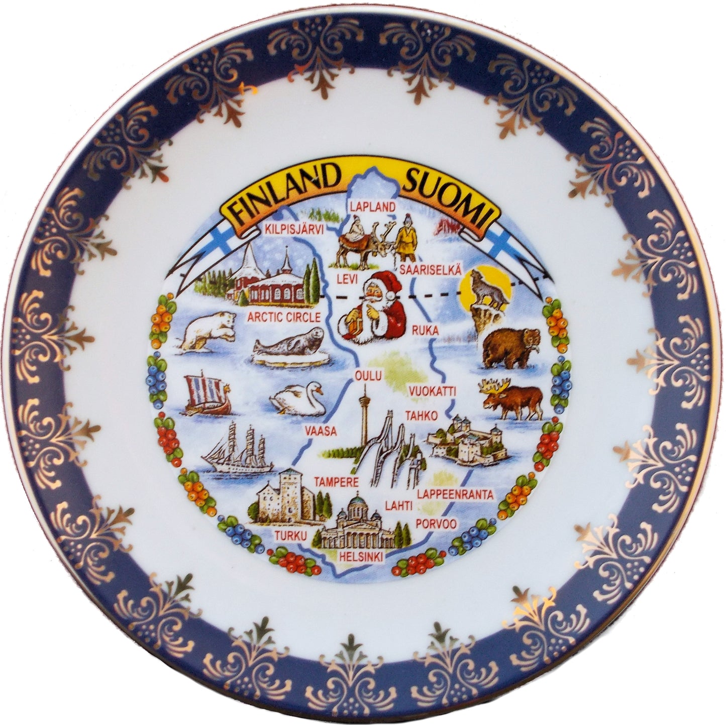 15cm lautanen Suomen kartta 1300/6018