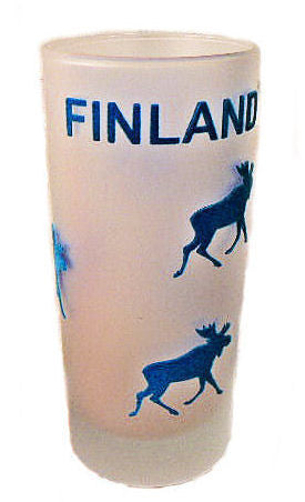 Drinkkilasi flokattu Hirvi Sininen 187SS