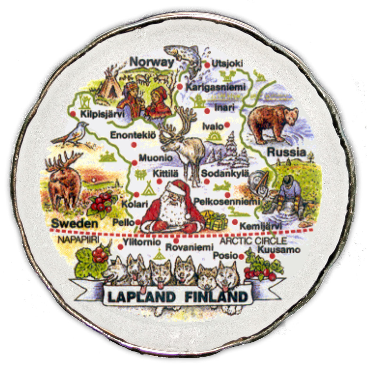 Posliinimagneetti Lapin kartta 3000/6008
