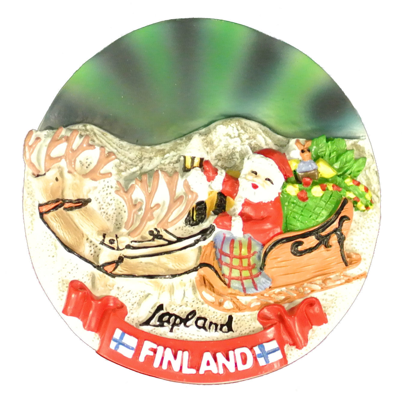 Keraaminen magneetti Joulupukin reki PMJP1