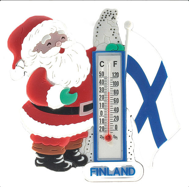 Kumimagneetti Lämpömittari Joulupukki M8