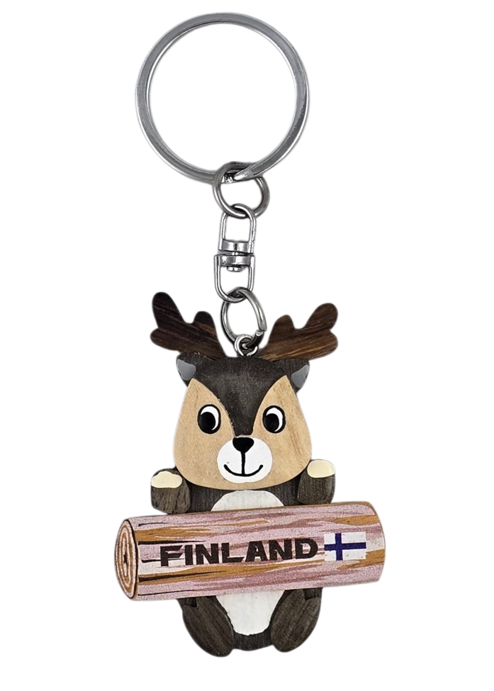 Puinen avaimenperä poro FA4