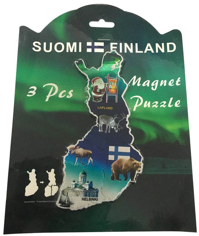 Foliomagneetti Suomi 3-osainen palapeli APM1